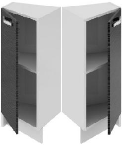 Шкаф нижний нестандартный торцевой (СКАЙЛАЙН (Черный)) НнТ_72-40(45)_1ДР Размеры (Ш×Г×В): 400×432×822 ― Мандарин мебель Сочи