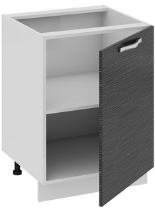 Шкаф нижний (СКАЙЛАЙН (Черный)) Н_72-60_1ДР Размеры (Ш×Г×В): 600×582×822 ― Мандарин мебель Сочи