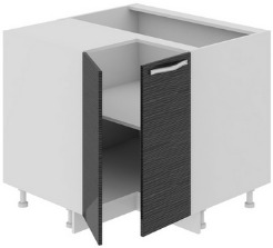 Шкаф нижний угловой с углом 90° (СКАЙЛАЙН (Черный)) НУ90_72_2ДР(НУ) Размеры (Ш×Г×В): 900×900×822 ― Мандарин мебель Сочи