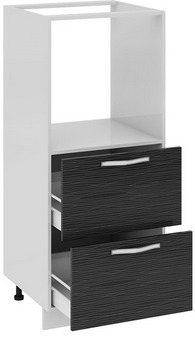 Шкаф комбинированный под бытовую технику с 2-мя ящиками (СКАЙЛАЙН (Черный)) КБ2я_132(72)-60_2Я Размеры (Ш×Г×В): 600×582×1422 ― Мандарин мебель Сочи