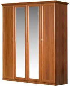 Европа 7 Ит Орех Шкаф 4-дверный с зеркалами Арт: 071/151 ДхВхГ, см: 184х225х60 ― Мандарин мебель Сочи