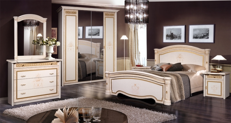 Спальня Карина 3 Бежевая ― Мандарин мебель Сочи