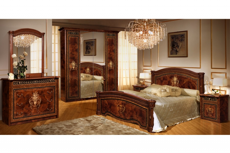 Спальня Карина 3 Орех ― Мандарин мебель Сочи