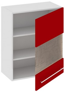 Шкаф верхний со стеклом (правый) (АССОРТИ (Вишня)) В_72-60_1ДРс(Б) Размеры (Ш×Г×В): 600×323×720 ― Мандарин мебель Сочи