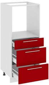 Шкаф комбинированный под бытовую технику с 3-мя ящиками (АССОРТИ (Вишня)) КБ(3)3я_132(72)-60_3Я Размеры (Ш×Г×В): 600×582×1422 ― Мандарин мебель Сочи