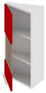 Шкаф верхний торцевой со стеклом (левый) (АССОРТИ (Вишня)) ВТ_72-40(45)_1ДРс(А) Размеры (Ш×Г×В): 400×323×720 ― Мандарин мебель Сочи