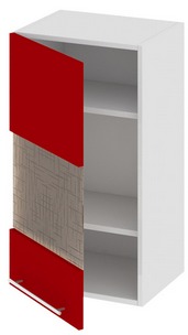 Шкаф верхний со стеклом (левый) (АССОРТИ (Вишня)) В_72-40_1ДРс(А) Размеры (Ш×Г×В): 400×323×720 ― Мандарин мебель Сочи