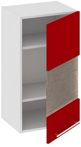 Шкаф верхний со стеклом (правый) (АССОРТИ (Вишня)) В_72-40_1ДРс(Б) Размеры (Ш×Г×В): 400×323×720 ― Мандарин мебель Сочи