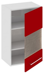 Шкаф верхний со стеклом (правый) (АССОРТИ (Вишня)) В_72-45_1ДРс(Б) Размеры (Ш×Г×В): 450×323×720 ― Мандарин мебель Сочи