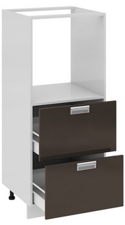 Шкаф комбинированный под бытовую технику с 2-мя ящиками (БЬЮТИ (Грэй)) КБ2я_132(72)-60_2Я Размеры (Ш×Г×В): 600×582×1422 ― Мандарин мебель Сочи