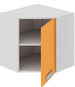 Шкаф верхний угловой с углом 45 (правый) (БЬЮТИ (Оранж)) ВУ45_60-(40)_1ДР(Б) Размеры (Ш×Г×В): 600×600×600 ― Мандарин мебель Сочи