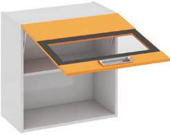 Шкаф верхний со стеклом (БЬЮТИ (Оранж)) В_60-60_1ДОс Размеры (Ш×Г×В): 600×323×600 ― Мандарин мебель Сочи