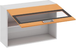 Шкаф верхний со стеклом (БЬЮТИ (Оранж)) В_60-90_1ДОс Размеры (Ш×Г×В): 900×323×600 ― Мандарин мебель Сочи