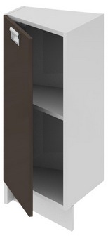 Шкаф нижний нестандартный торцевой (левый) (БЬЮТИ (Грэй)) НнТ_72-40(45)_1ДР(Б) Размеры (Ш×Г×В): 400×432×822 ― Мандарин мебель Сочи
