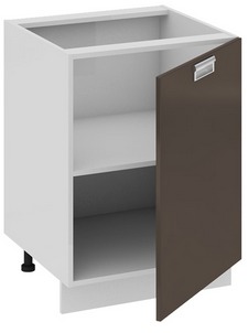 Шкаф нижний (правый) (БЬЮТИ (Грэй)) Н_72-60_1ДР(А) Размеры (Ш×Г×В): 600×582×822 ― Мандарин мебель Сочи