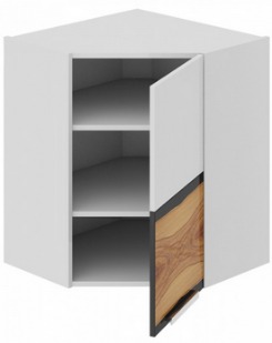 Шкаф верхний угловой с углом 45° (правый)ВУ45_72-(40)_1ДР(Б) Фэнтези (Вуд) (Ш×Г×В): 600×600×720 ― Мандарин мебель Сочи