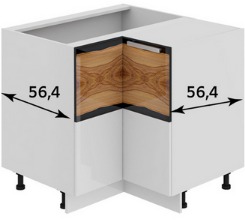 Шкаф нижний угловой с углом 90° НУ90_72_2ДР(НУ) Фэнтези (Вуд) (Ш×Г×В): 900×900×822 ― Мандарин мебель Сочи