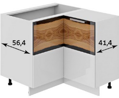 Шкаф нижний нестандартный угловой с углом 90° НнУ90_72_2ДР(НнУ) Фэнтези (Вуд) (Ш×Г×В): 1050×900×822 ― Мандарин мебель Сочи