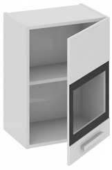 Шкаф верхний со стеклом (правый) В_60-45_1ДРс(Б) Фэнтези (Белый универс.) (Ш×Г×В): 450×323×600 ― Мандарин мебель Сочи