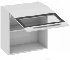 Шкаф верхний со стеклом В_60-60_1ДОс Фэнтези (Белый универс.) (Ш×Г×В): 600×323×600 ― Мандарин мебель Сочи