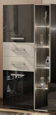 Шкаф со стеклянной секцией горки «Капучино»(900х430х1750)м ― Мандарин мебель Сочи