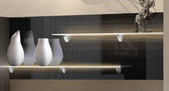 Полка со стеклом горки «Капучино» (1390х180х480)м ― Мандарин мебель Сочи