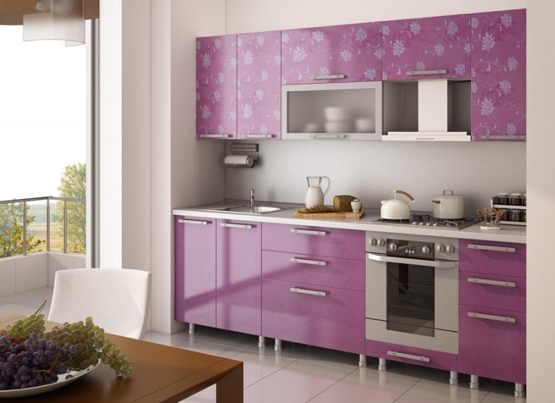 Кухня Анастасия тип 3 Фиолетовый Металлик 2 ― Мандарин мебель Сочи