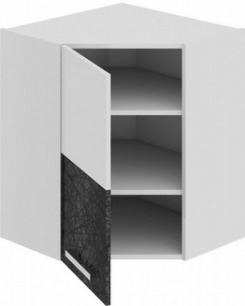 Шкаф верхний угловой с углом 45° (левый) ВУ45_72-(40)_1ДР(А) Фэнтези (Лайнс) (Ш×Г×В): 600×600×720 ― Мандарин мебель Сочи