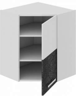 Шкаф верхний угловой с углом 45° (правый) ВУ45_72-(40)_1ДР(Б) Фэнтези (Лайнс) (Ш×Г×В): 600×600×720 ― Мандарин мебель Сочи