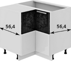Шкаф нижний угловой с углом 90° НУ90_72_2ДР(НУ) Фэнтези (Лайнс) (Ш×Г×В): 900×900×822 ― Мандарин мебель Сочи