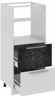Шкаф комбинированный под бытовую технику с 2-мя ящиками	 КБ2я_132(72)-60_2Я Фэнтези (Лайнс) (Ш×Г×В): 600×582×1422 ― Мандарин мебель Сочи