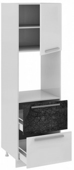 Шкаф пенал под бытовую технику с 2-мя ящиками ПБ2я_192-60_2Я1ДО Фэнтези (Лайнс) (Ш×Г×В): 600×582×2020 ― Мандарин мебель Сочи