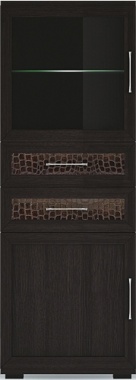 Шкаф низкий со стеклом ГТ.013.305 В: 1675 Ш: 600 Г: 449 ― Мандарин мебель Сочи