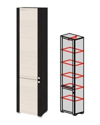 Шкаф комбинированный с 2-мя дверями «Фиджи» ШК(07)_22-21_17 ВЦКДБ (Ш×Г×В): 539×368×2125 ― Мандарин мебель Сочи