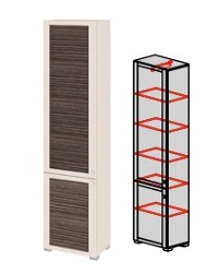 Шкаф комбинированный с 2-мя дверями «Фиджи» ШК(07)_22-21_17 ДБККД (Ш×Г×В): 539×368×2125 ― Мандарин мебель Сочи