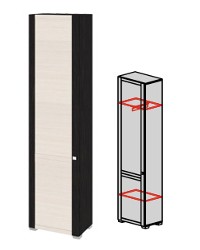 Шкаф комбинированный левый с 1-ой дверью «Фиджи» ШК(07)_23L ВЦКДБ (Ш×Г×В): 539×368×2125 ― Мандарин мебель Сочи