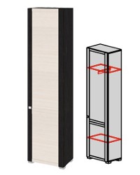 Шкаф комбинированный правый с 1-ой дверью «Фиджи» ШК(07)_23R ВЦКДБ (Ш×Г×В): 539×368×2125 ― Мандарин мебель Сочи