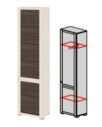Шкаф комбинированный правый с 1-ой дверью «Фиджи» ШК(07)_23R ДБККД (Ш×Г×В): 539×368×2125 ― Мандарин мебель Сочи