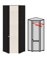 Шкаф угловой правый с 1-ой дверью «Фиджи» ШУ(08)_23R ВЦКБД (Ш×Г×В): 740×740×2125 ― Мандарин мебель Сочи